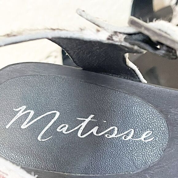 Free People x Matisse cow print Clog Sandals. Western calf hair   8 - Picture 5 of 11